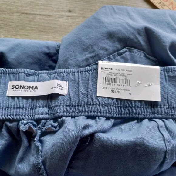 Sonoma Blue Cotton Blend Joggers‎ Size XXL New - Picture 3 of 8